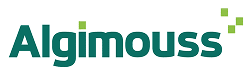 Logo Algimouss : Expert en Nettoyage de Toiture et Façade Logo Algimouss vert foncé avec carrés pixelisés vert clair, expert en produits de nettoyage de toiture et façade.