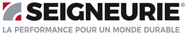 Peinture Seigneurie : La Performance pour un Monde Durable Logo de la peinture Seigneurie avec slogan La performance pour un monde durable.